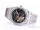 Royal Oak Audemars Piguet Skeleton Silver Watch Baguette Diamond bezel (4)_th.jpg